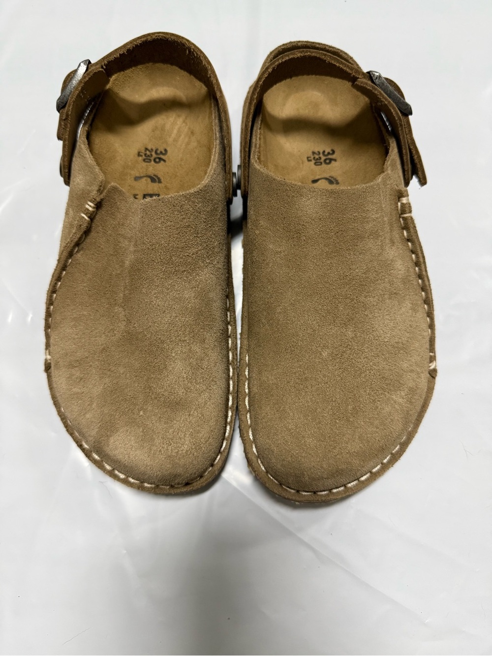 Birkenstock Suede lutry Mule Clogs in grey/taupe